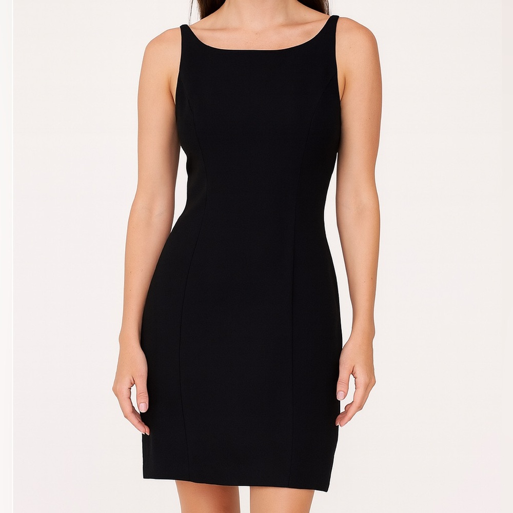 Spencer Jeremy Black Open Back Dress 2 Petite - Picture 2 of 8